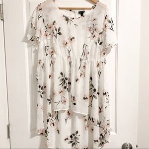 BRAND NEW! Floral chiffon high-low blouse